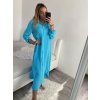 Šaty dlouhé maxi košilové dlouhý rukáv dámské (S/M/L ONE SIZE) ITALSKá MóDA IM4221031/DR (Velikost M/L, Barva Černá)