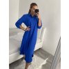 Šaty dlouhé maxi košilové dlouhý rukáv dámské (S/M/L ONE SIZE) ITALSKá MóDA IM4221031/DR (Velikost M/L, Barva Černá)