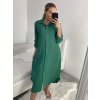 Šaty dlouhé maxi košilové dlouhý rukáv dámské (S/M/L ONE SIZE) ITALSKá MóDA IM4221031/DR (Velikost M/L, Barva Černá)
