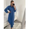 Šaty dlouhé maxi košilové dlouhý rukáv dámské (S/M/L ONE SIZE) ITALSKá MóDA IM4221031/DR (Velikost M/L, Barva Černá)