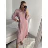 Šaty dlouhé maxi košilové dlouhý rukáv dámské (S/M/L ONE SIZE) ITALSKá MóDA IM4221031/DR (Velikost M/L, Barva Černá)