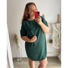 Šaty s kabelkou 3/4 dlouhý rukáv dámské (2XL/3XL ONE SIZE) ITALSKá MóDA IM423018/DU (Velikost 2XL/3XL, Barva tmavě růžová)