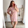 Šaty s kabelkou 3/4 dlouhý rukáv dámské (2XL/3XL ONE SIZE) ITALSKá MóDA IM423018/DU (Velikost 2XL/3XL, Barva tmavě růžová)