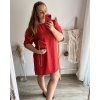 Šaty s kabelkou 3/4 dlouhý rukáv dámské (2XL/3XL ONE SIZE) ITALSKá MóDA IM423018/DU (Velikost 2XL/3XL, Barva tmavě růžová)