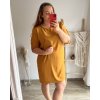 Šaty s kabelkou 3/4 dlouhý rukáv dámské (2XL/3XL ONE SIZE) ITALSKá MóDA IM423018/DU (Velikost 2XL/3XL, Barva tmavě růžová)