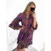 Šaty letní košilové dlouhý rukáv dámské (S/M/L ONE SIZE) INDICKÁ MÓDA IMWY23123/DR (Velikost M/L, Barva fialová)