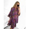 Šaty letní košilové dlouhý rukáv dámské (S/M/L ONE SIZE) INDICKÁ MÓDA IMWY23123/DR (Velikost M/L, Barva fialová)