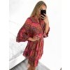 Šaty letní košilové dlouhý rukáv dámské (S/M/L ONE SIZE) INDICKÁ MÓDA IMWY23123/DR (Velikost M/L, Barva fialová)