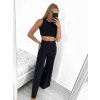 Souprava letní elegantní top a kalhoty dámská (S/M/L ONE SIZE) ITALSKÁ MÓDA IMWE231508/DU (Velikost M/L, Barva béžová)