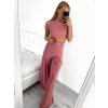 Souprava letní elegantní top a kalhoty dámská (S/M/L ONE SIZE) ITALSKÁ MÓDA IMWE231508/DU (Velikost M/L, Barva béžová)