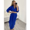 Šaty s páskem 3/4 rukáv dámské (M/L/XL ONE SIZE) ITALSKá MóDA IM422BELT/DR (Velikost M/L, Barva Černá)