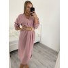 Šaty s páskem 3/4 rukáv dámské (M/L/XL ONE SIZE) ITALSKá MóDA IM422BELT/DR (Velikost M/L, Barva Černá)