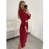 Šaty s páskem 3/4 rukáv dámské (M/L/XL ONE SIZE) ITALSKá MóDA IM422BELT/DR (Velikost M/L, Barva Černá)