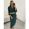 Šaty s páskem 3/4 rukáv dámské (M/L/XL ONE SIZE) ITALSKá MóDA IM422BELT/DR (Velikost M/L, Barva Černá)