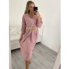 Šaty s páskem 3/4 rukáv dámské (M/L/XL ONE SIZE) ITALSKá MóDA IM422BELT/DR (Velikost M/L, Barva Černá)