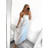 Šaty společenské dlouhé elegantní na ramínka šněrovací dámské ROSE (S/M ONE SIZE) ITALSKá MODA IM323013/DU (Velikost S/M/L, Barva bílá)