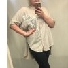 Košile 3/4 dlouhý rukáv dámská (2XL/4XL ONE SIZE) ITALSKá MóDA IM421738/DR (Velikost 3XL/4XL, Barva béžová)