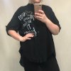 Košile 3/4 dlouhý rukáv dámská (2XL/4XL ONE SIZE) ITALSKá MóDA IM421738/DR (Velikost 3XL/4XL, Barva béžová)