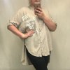Košile 3/4 dlouhý rukáv dámská (2XL/4XL ONE SIZE) ITALSKá MóDA IM421738/DR (Velikost 3XL/4XL, Barva béžová)