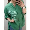 Košile 3/4 dlouhý rukáv dámská (2XL/4XL ONE SIZE) ITALSKá MóDA IM421738/DR (Velikost 3XL/4XL, Barva béžová)