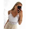 Top croptop krajkový na ramínka dámský (S/M ONE SIZE) ITALSKÁ MÓDA IMPMD231041a/DU (Velikost S/M/L, Barva béžová)