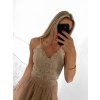 Top croptop krajkový na ramínka dámský (S/M ONE SIZE) ITALSKÁ MÓDA IMPMD231041a/DU (Velikost S/M/L, Barva béžová)