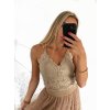 Top croptop krajkový na ramínka dámský (S/M ONE SIZE) ITALSKÁ MÓDA IMPMD231041a/DU (Velikost S/M/L, Barva béžová)