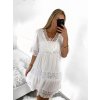 Šaty letní krajkové krátký rukáv dámské (L/XL ONE SIZE) ITALSKÁ MÓDA IMBM23055/DR (Velikost L/XL, Barva bílá)