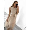 Šaty elegantní tylové s krajkou bez rukávů dámské (S/M ONE SIZE) ITALSKÁ MÓDA IMM239662/DU (Velikost S/M/L, Barva béžová)