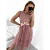 Šaty elegantní tylové s krajkou bez rukávů dámské (S/M ONE SIZE) ITALSKÁ MÓDA IMM239662/DU (Velikost S/M/L, Barva béžová)