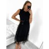 Šaty elegantní tylové s krajkou bez rukávů dámské (S/M ONE SIZE) ITALSKÁ MÓDA IMM239662/DU (Velikost S/M/L, Barva béžová)