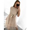 Šaty elegantní tylové s krajkou bez rukávů dámské (S/M ONE SIZE) ITALSKÁ MÓDA IMM239662/DU (Velikost S/M/L, Barva béžová)