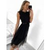 Šaty elegantní tylové s krajkou bez rukávů dámské (S/M ONE SIZE) ITALSKÁ MÓDA IMM239662/DU (Velikost S/M/L, Barva béžová)