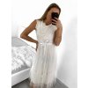 Šaty elegantní tylové s krajkou bez rukávů dámské (S/M ONE SIZE) ITALSKÁ MÓDA IMM239662/DU (Velikost S/M/L, Barva béžová)
