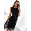 Šaty elegantní tylové s krajkou bez rukávů dámské (S/M ONE SIZE) ITALSKÁ MÓDA IMM239662/DU (Velikost S/M/L, Barva béžová)