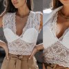 Top tílko letní krajkový dámský (S/M ONE SIZE) ITALSKÁ MÓDA IMWD211182/DR (Velikost S/M/L, Barva bílá)