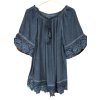 Tunika/halenka letní carmen dámské (S/M/L ONE SIZE) ITALSKÁ MÓDA IMWL22CARMEN/DR (Velikost M/L, Barva béžová)