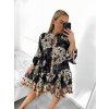Šaty španělské letní dlouhý rukáv dámské (S/M/L ONE SIZE) ITALSKÁ MÓDA IMPEM233323xin/DU (Velikost M/L, Barva Černá)