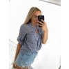 Košile oversize 3/4 rukáv dámské (S/M ONE SIZE) ITALSKÁ MÓDA IMPSH2221253/DU (Velikost S/M/L, Barva bílá)