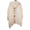 Cardigan s kapucí dlouhý rukáv dámský (S/M/L ONE SIZE) ITALSKÁ MÓDA IMWB23520/01/DU (Velikost M/L, Barva béžová)