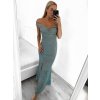 Šaty extra dlouhé elegantní společenské třpytivé carmen dámské (S/M ONE SIZE) ITALSKÁ MÓDA IMM22FUZZY/DU (Velikost S/M/L, Barva Černá)