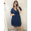 šaty plesové elegantní společenské krátký rukáv šifonové dámské (L/XL/2XL ONE SIZE) ITALSKÁ MÓDA IMM22689