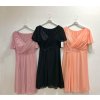 šaty plesové elegantní společenské krátký rukáv šifonové dámské (L/XL/2XL ONE SIZE) ITALSKÁ MÓDA IMM22689