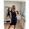 Šaty pouzdrové společenské elegantní bez rukávů dámské Carol (S-XL) ITALSKÁ MÓDA IMM22Q51239 (Velikost S, Barva tmavě modrá)