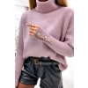 Svetr úpletový s rolákem oversize dlouhý rukáv dámský (S/M ONE SIZE) ITALSKÁ MÓDA IMWCJ23001/DU (Velikost S/M/L, Barva Černá)