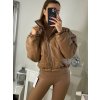 Bunda prošívaná podzimní koženková dámská (S/M ONE SIZE) ITALSKÁ MÓDA IMM21366/DR (Velikost S/M/L, Barva růžová)