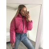 Bunda prošívaná podzimní koženková dámská (S/M ONE SIZE) ITALSKÁ MÓDA IMM21366/DR (Velikost S/M/L, Barva růžová)