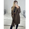 Kabát flaušový beránek dlouhý rukáv dámský (S/M ONE SIZE) ITALSKÁ MÓDA IMWGB233890/DU (Velikost S/M/L, Barva béžová)