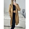 Kabát flaušový beránek dlouhý rukáv dámský (S/M ONE SIZE) ITALSKÁ MÓDA IMWGB233890/DU (Velikost S/M/L, Barva béžová)