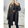Kabát flaušový beránek dlouhý rukáv dámský (S/M ONE SIZE) ITALSKÁ MÓDA IMWGB233890/DU (Velikost S/M/L, Barva béžová)